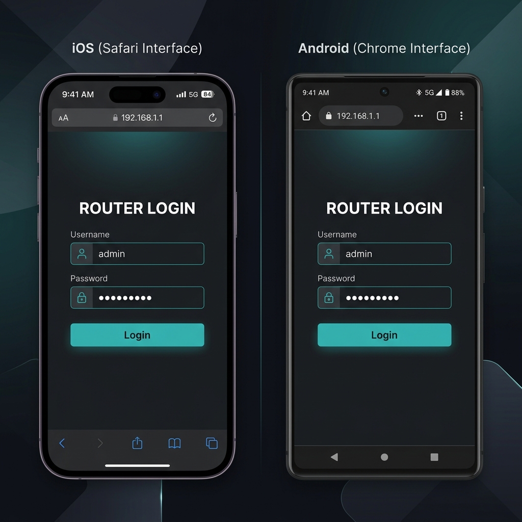 Smartphone screen showing a router companion app settings menu