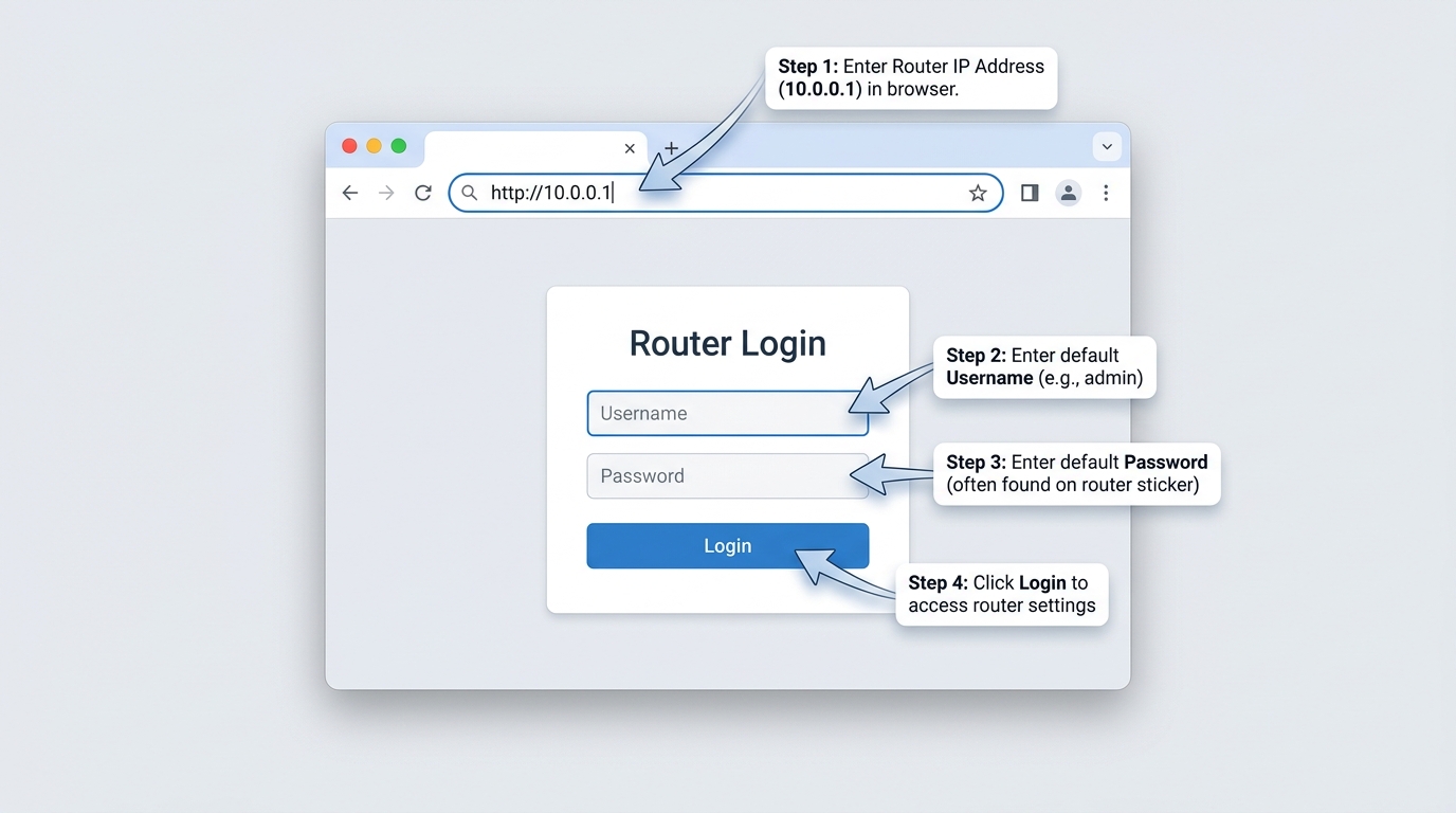 10.0.0.1 router admin login page Xfinity Comcast
