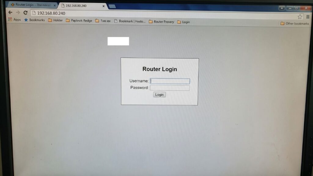 192.168.80.240 router login page with username and password fields