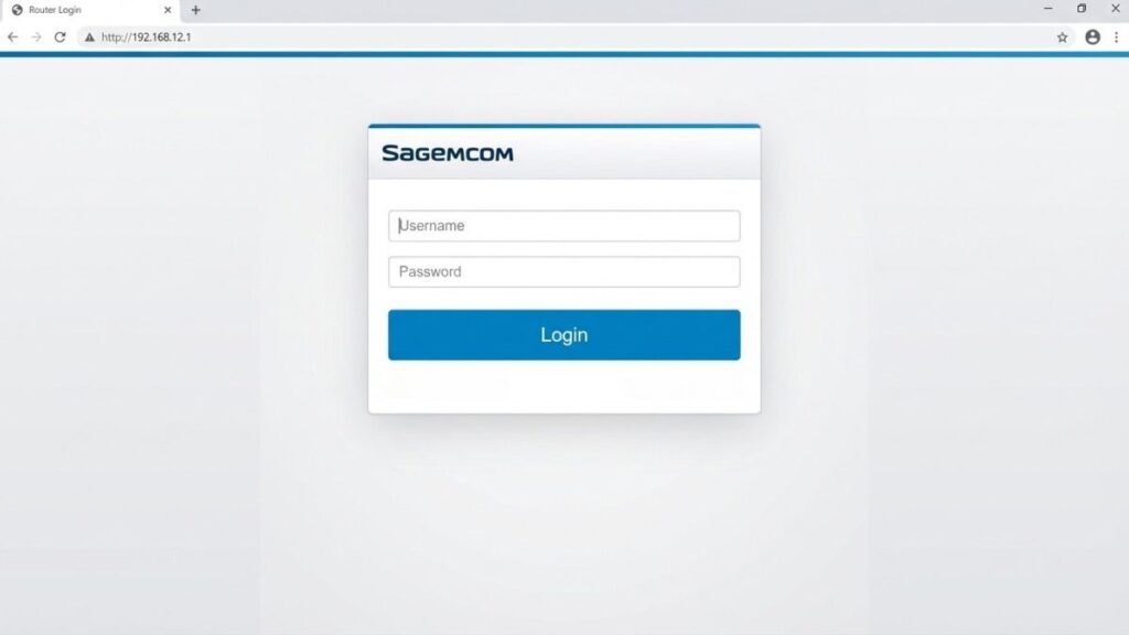 Router admin login page at 192.168.12.1